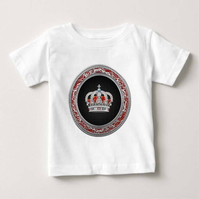 [600] Prince-Princess King-Queen Crown [Silver] Baby T-Shirt (Front)