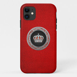 [600] Prince-Princess King-Queen Crown [Silver] iPhone 11 Case