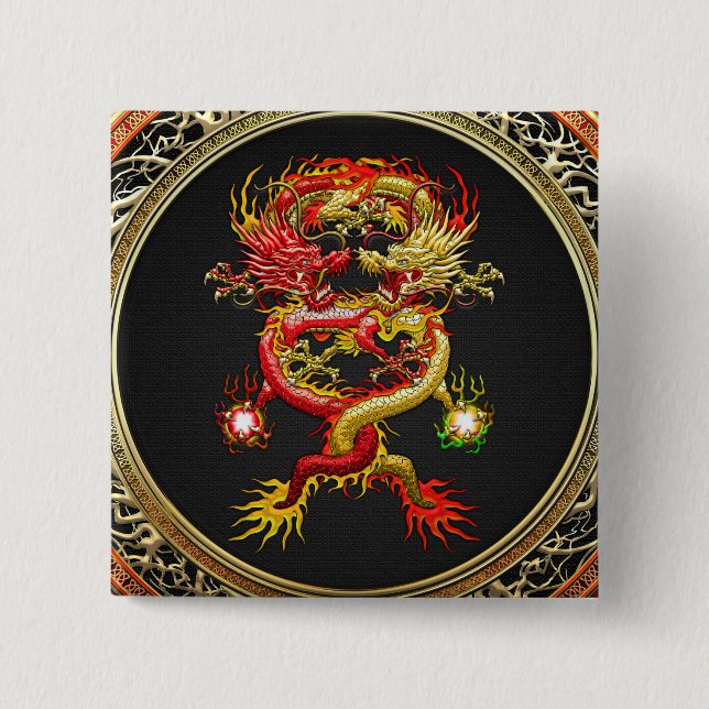 [600] Red and Yellow Dragons Button (Front)