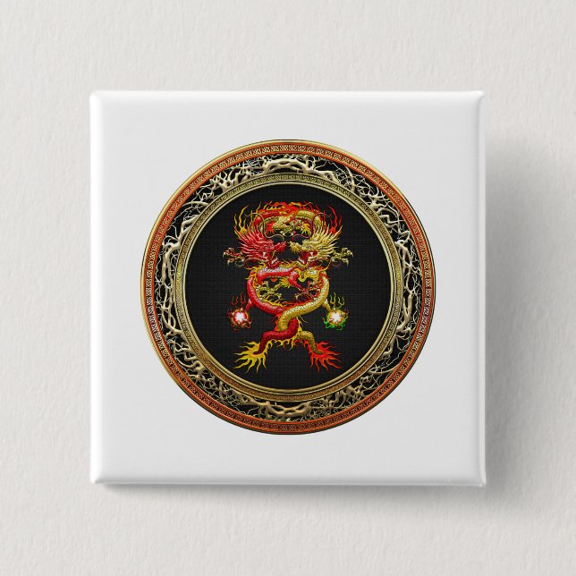 [600] Red and Yellow Dragons Button (Front)