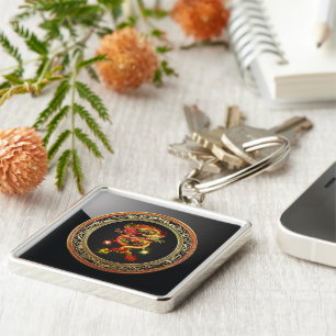 [600] Red and Yellow Dragons Keychain