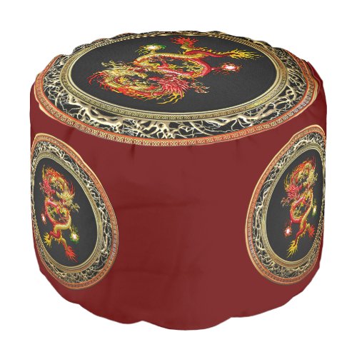 600 Red and Yellow Dragons Pouf
