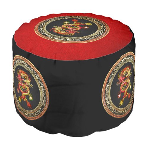 600 Red and Yellow Dragons Pouf