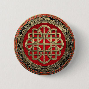 [600] Sacred Celtic Gold Knot Cross Button