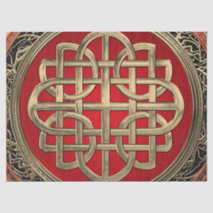 [600] Sacred Celtic Gold Knot Cross Tissue Paper