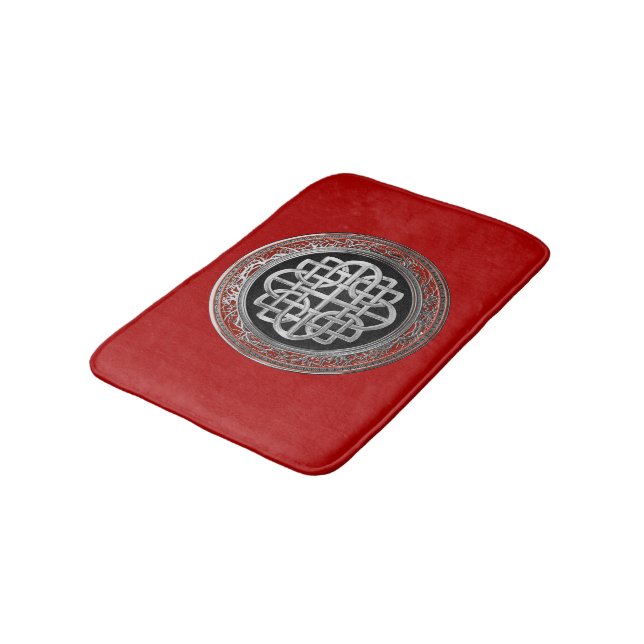 [600] Sacred Celtic Silver Knot Cross Bath Mat (Angled)