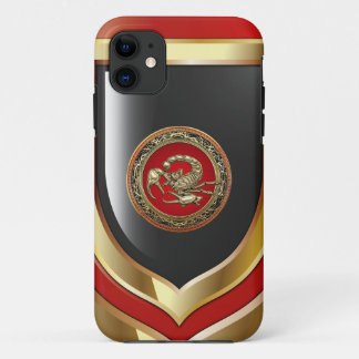 [600] Sacred Golden Scorpion on Red iPhone 11 Case