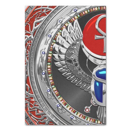 600 Sacred Silver Egyptian Winged Scarab  Ankh Tissue Paper