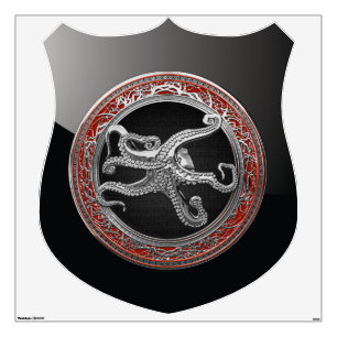 [600] Sacred Silver Octopus in Defensive Posture Wall Decal