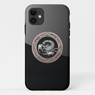 [600] Sacred Silver Scorpion on Black iPhone 11 Case