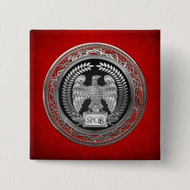 [600] Silver Roman Imperial Eagle Button (Front)