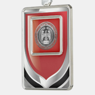[600] Silver Roman Imperial Eagle Christmas Ornament