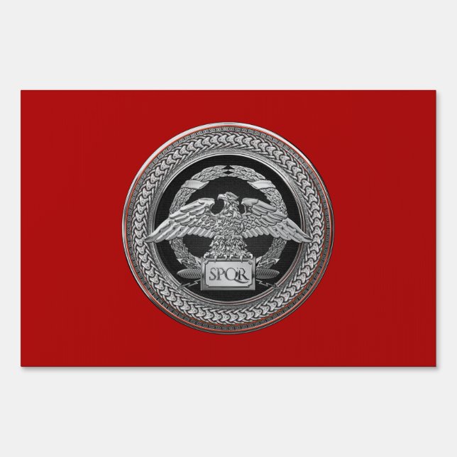 [600] Silver Roman Imperial Eagle over Medallion Sign (Front)