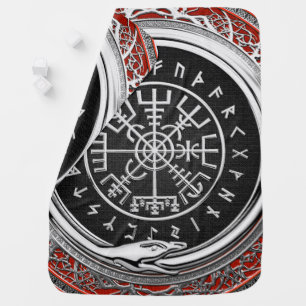[600] Vegvisir - Viking Silver Magic Runic Compass Baby Blanket
