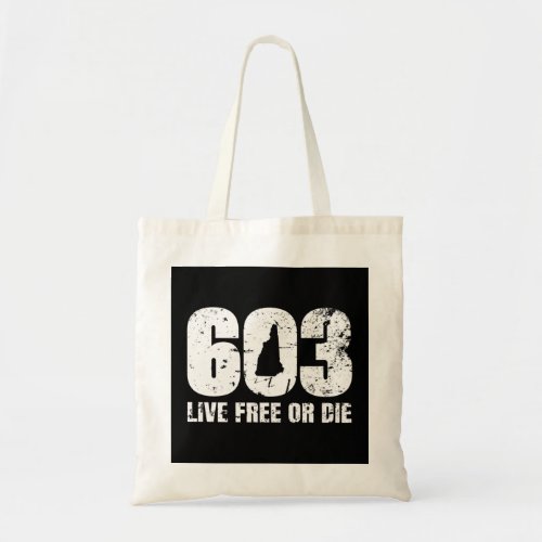 603 New Hampshire Hoodie _ Live Free or Die Tote Bag