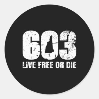 603 New Hampshire Product Live Free Or Die Classic Round Sticker