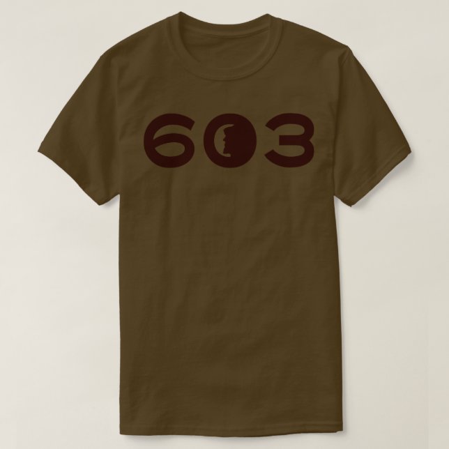 603 Old Man of the Mountain Rounded Brown T-Shirt (Design Front)