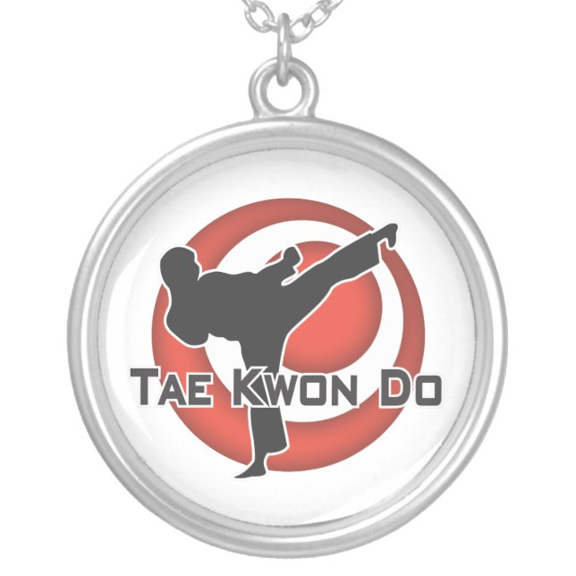 606-6 Tae Kwon Do Silver Necklace (Front)