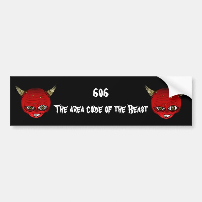 606 The area code of the Beast Bumper Sticker (Front)