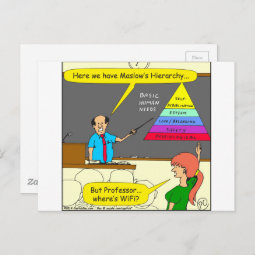 607 basic human needs cartoon postcard | Zazzle