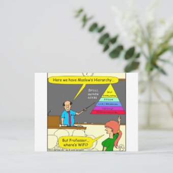 607 basic human needs cartoon postcard | Zazzle