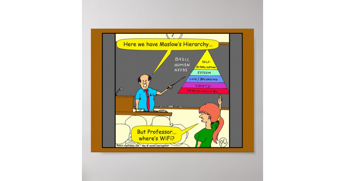 607 basic human needs cartoon poster | Zazzle