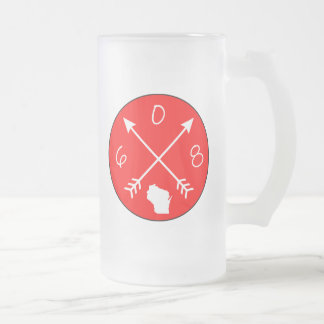 608 Area Code Frosted Glass Beer Mug