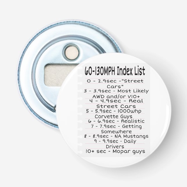 60-130 Index List Bottle Opener (Front)