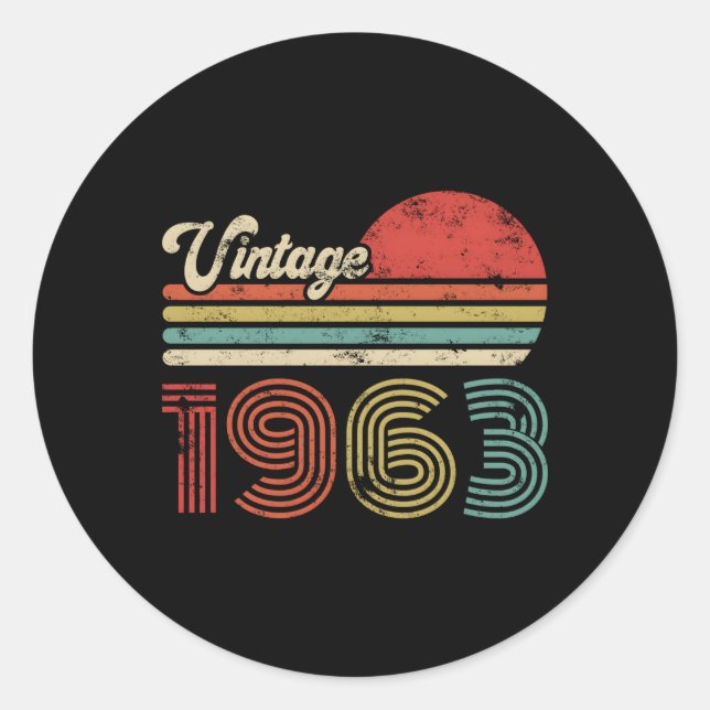 60 1963 60Th Classic Round Sticker (Front)