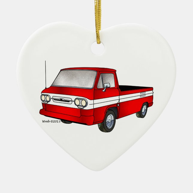 60-61 Corvair Rampside Pickup Ceramic Ornament (Front)