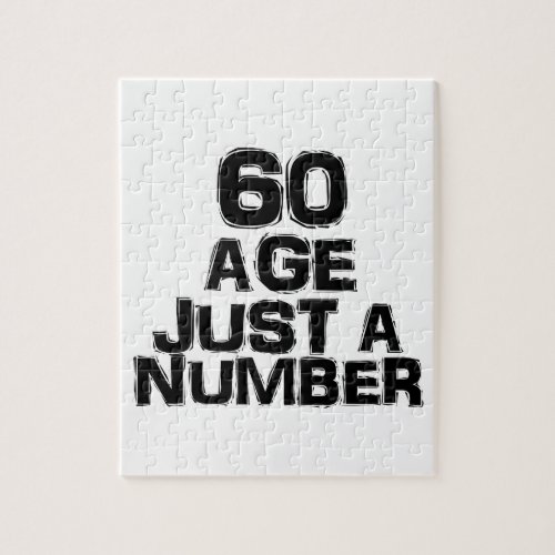 60 Age Just A Number Birthday Designs Jigsaw Puzzle