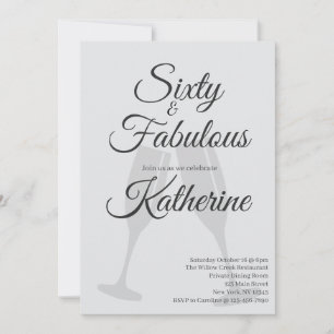 60 and Fabulous   60th Birthday Party  Invitation