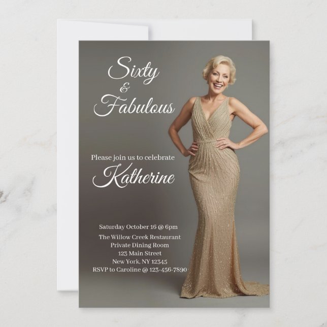 60 and Fabulous | 60th Birthday Party  Invitation (Front)