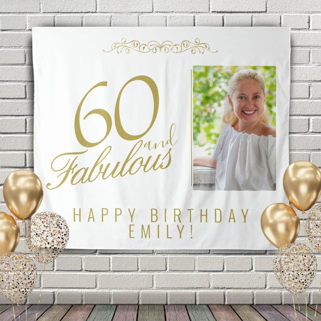 60 and Fabulous 60th Birthday Photo Backdrop (Creator Uploaded)