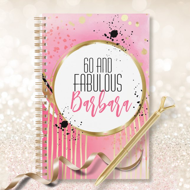 60 and Fabulous Abstract Hot Pink Black Glitter Planner (Creator Uploaded)