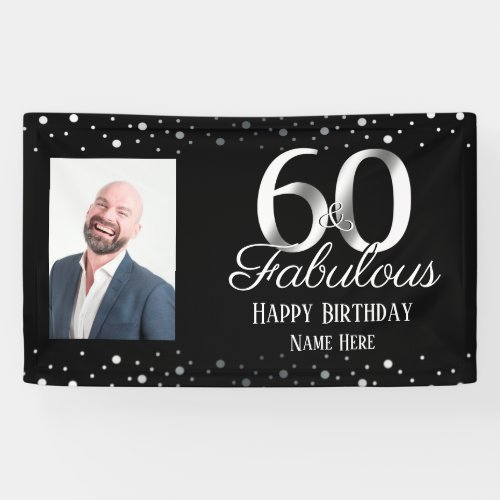 60 and Fabulous Birthday Confetti Photo Banner