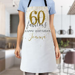 60 and Fabulous Birthday Elegant Gold and Black Apron<br><div class="desc">This chic black and gold script typography,  60 and fabulous gold stars confetti birthday apron can be personalized with your birthday celebration details. Designed by Thisisnotme©</div>