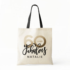 60 and fabulous birthday gift party favor tote bag