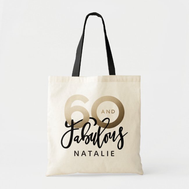 60 and fabulous birthday gift party favor tote bag