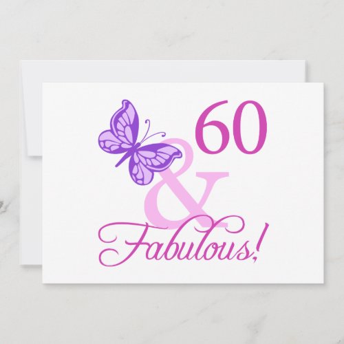 60 And Fabulous Birthday Gifts (Plum) Invite