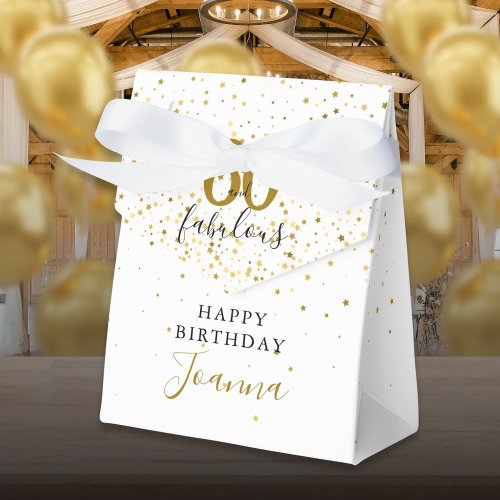 60 and Fabulous Birthday Gold and Black Elegant Favor Boxes