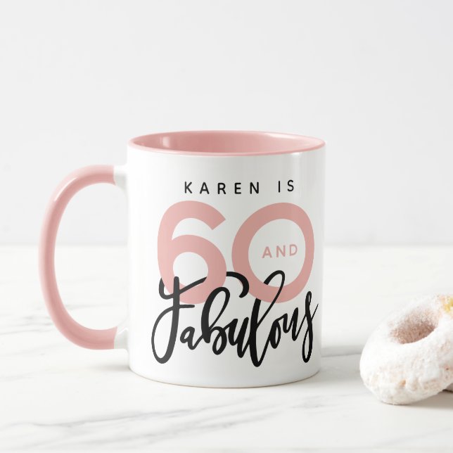 60 and fabulous birthday mug (With Donut)