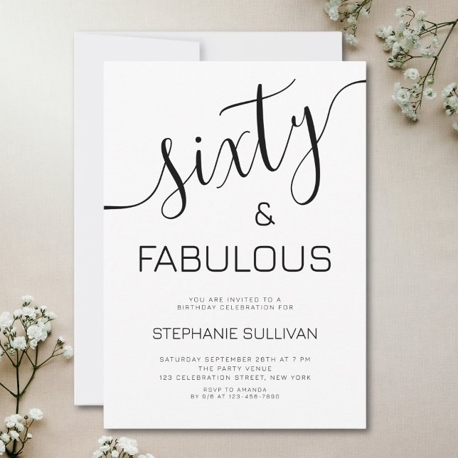 60 And Fabulous Birthday Party Invitation (Creator Uploaded)