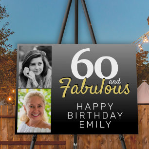 60 and Fabulous Black 60th Birthday 2 Photo Foam Board