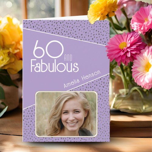 60 and Fabulous Glitter Photo 60th Birthday