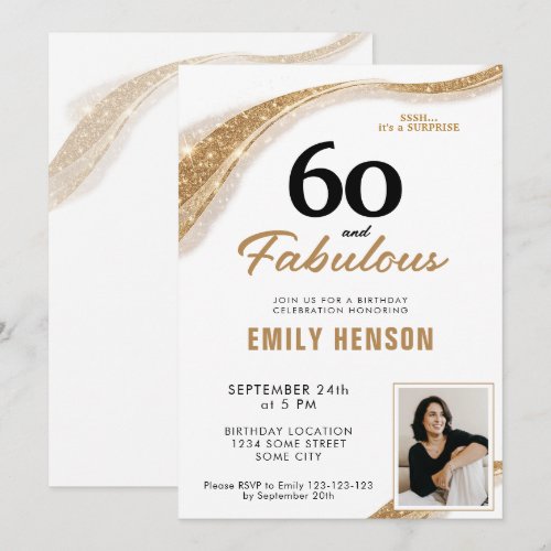 60 and Fabulous Gold 60th Birthday