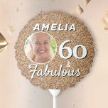 60 and Fabulous Gold Glitter 60th Birthday Photo Balloon<br><div class="desc">60 and Fabulous Gold Glitter 60th Birthday Party Photo Balloon. Faux gold glitter with a photo in a round frame. This balloon is perfect for adding a touch of glamour to your birthday celebrations. The balloon features a stunning gold glitter design. It's a fun and practical accessory that will help...</div>