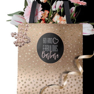 60 and Fabulous Gold Glitter Sparkle Girly 60th  Tote Bag