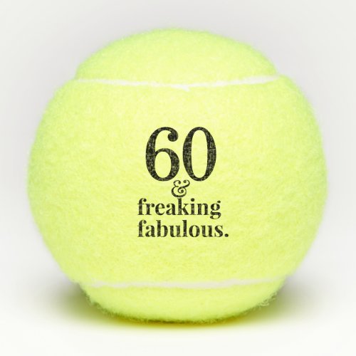 60 and Fabulous Personalized Birthday Tennis Balls