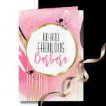 60 and Fabulous Pink Gold Black 60th Birthday Card<br><div class="desc">60 and Fabulous and vibrant as ever!  Let the lady in your life know that you are thinking of her on this special day ...  Messages and name are made to personalize</div>